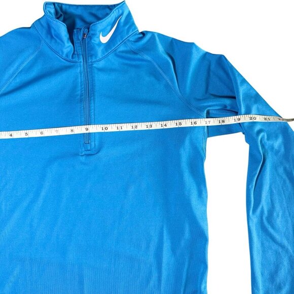 Nike Pro Combat Shirt Dri Fit 1/4 Zip Running Blue Fitted Women’s Medium - Picture 5 of 7
